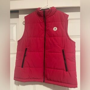Women’s Peloton Red Puffer Vest. Size small. New with tags.